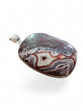Crazy Lace Agate Silver Overlay Pendant