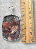Crazy Lace Agate Silver Overlay Pendant