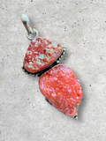 Pink Titanium Druzy Silver Overlay Pendant
