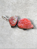 Pink Titanium Druzy Silver Overlay Pendant