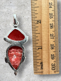 Pink Titanium Druzy Silver Overlay Pendant