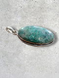 Teal Flower Coral Silver Overlay Pendant