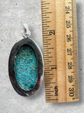Teal Flower Coral Silver Overlay Pendant