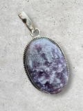 Lepidolite Silver Overlay Pendant