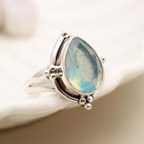 Blue Topaz Solid 925 Sterling Silver Ring 7