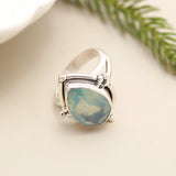 Blue Topaz Solid 925 Sterling Silver Ring 7