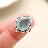 Blue Topaz Solid 925 Sterling Silver Ring 7