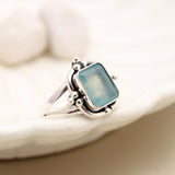 Blue Topaz Solid 925 Sterling Silver Ring 6
