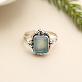 Blue Topaz Solid 925 Sterling Silver Ring 6