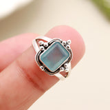 Blue Topaz Solid 925 Sterling Silver Ring 6