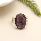 Iolite Sunstone Solid 925 Sterling Silver Ring 7