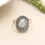 Aquamarine Solid 925 Sterling Silver Ring 9