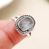 Aquamarine Solid 925 Sterling Silver Ring 9