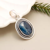 Faceted Blue Kyanite Solid 925 Sterling Silver Pendant