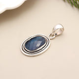 Faceted Blue Kyanite Solid 925 Sterling Silver Pendant