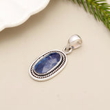 Faceted Blue Kyanite Solid 925 Sterling Silver Pendant