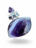 Making Waves Jewelry and Accessories chevron amethyst pendant in 925 sterling silver with faceted amethyst accent.