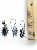 Making Waves Jewelry and Accessories amethyst pendant and drop earrings set in 925 sterling silver with beaded edges