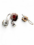 Making Waves Jewelry and Accessories sterling silver and carnelian drop earrings and pendant set with floral details