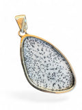 Making Waves Jewelry and Accessories teardrop pendant featuring dendritic agate with black fern-like patterns in silver