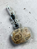 Fossilized Coral Silver Overlay Pendant