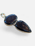 Making Waves Jewelry and Accessories double stone pendant featuring oval and teardrop blue goldstone in sterling silver