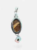 Making Waves Jewelry and Accessories oval jasper pendant in 925 sterling silver with faceted citrine accents