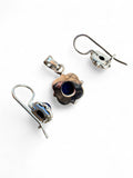 Making Waves Jewelry and Accessories sterling silver floral pendant and drop earrings with deep blue lapis lazuli stones