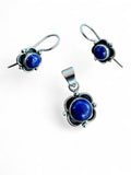 Making Waves Jewelry and Accessories floral jewelry set with blue lapis lazuli gemstones in 925 sterling silver