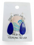 Making Waves Jewelry and Accessories teardrop dangle earrings featuring genuine royal blue Lapis Lazuli in sterling silver