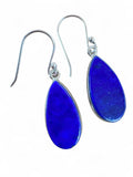 Making Waves Jewelry and Accessories teardrop dangle earrings featuring genuine royal blue Lapis Lazuli in sterling silver