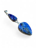 Making Waves Jewelry and Accessories double teardrop Lapis Lazuli pendant in polished sterling silver