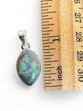 Making Waves Jewelry and Accessories marquise opal pendant in sterling silver with blue and green iridescent flashes