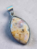 Making Waves Jewelry and Accessories marquise gemstone pendant in sterling silver with twisted rope detail