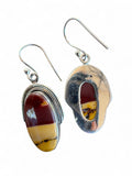 Making Waves Jewelry and Accessories oval Mookaite Jasper drop earrings in sterling silver with hook closures