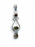Making Waves Jewelry and Accessories sterling silver pendant featuring garnet, peridot, and citrine gemstones.