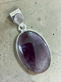 Amethyst Silver Overlay Pendant