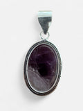 Making Waves Jewelry and Accessories oval amethyst pendant in a polished sterling silver setting