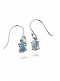 Making Waves Jewelry and Accessories oval drop earrings featuring iridescent stones set in 925 sterling silver hooks.