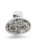 Making Waves Jewelry and Accessories oval tourmalinated quartz pendant in a polished sterling silver setting