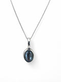 Making Waves Jewelry and Accessories oval gemstone pendant necklace in sterling silver with a delicate box chain.