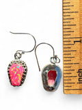 Making Waves Jewelry and Accessories neon pink coffin-shaped dangle earrings with silver-tone metal settings