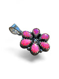 Making Waves Jewelry and Accessories pink opal flower pendant in 925 sterling silver with teardrop petal stones