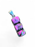 Making Waves Jewelry and Accessories triple pink turquoise stone pendant in polished .925 sterling silver setting.