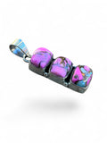 Making Waves Jewelry and Accessories triple pink turquoise stone pendant in polished sterling silver bezel setting.