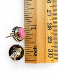 Making Waves Jewelry and Accessories artisan stud earrings with pink turquoise stones set in 925 sterling silver.