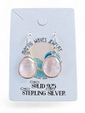 Making Waves Jewelry and Accessories faceted rose quartz drop earrings in polished 925 sterling silver on display card