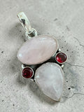 Rose Quartz Silver Overlay Pendant