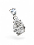 Making Waves Jewelry and Accessories rutilated quartz pendant with black needle inclusions in a sterling silver setting