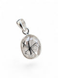 Making Waves Jewelry and Accessories oval rutilated quartz pendant with black tourmaline needles in sterling silver